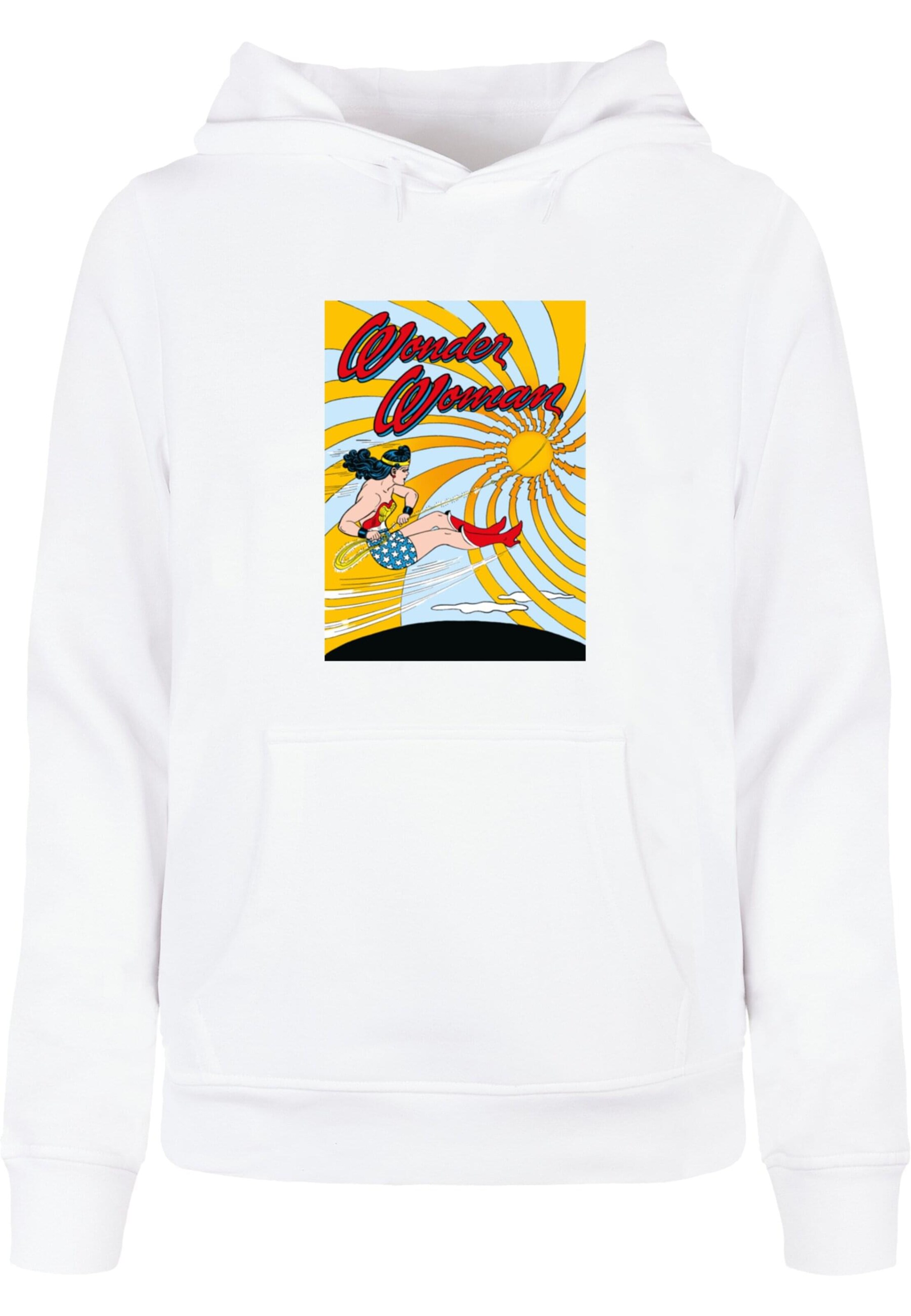 Sweat-shirt 'Wonder Woman Flying' Merchcode en blanc : devant