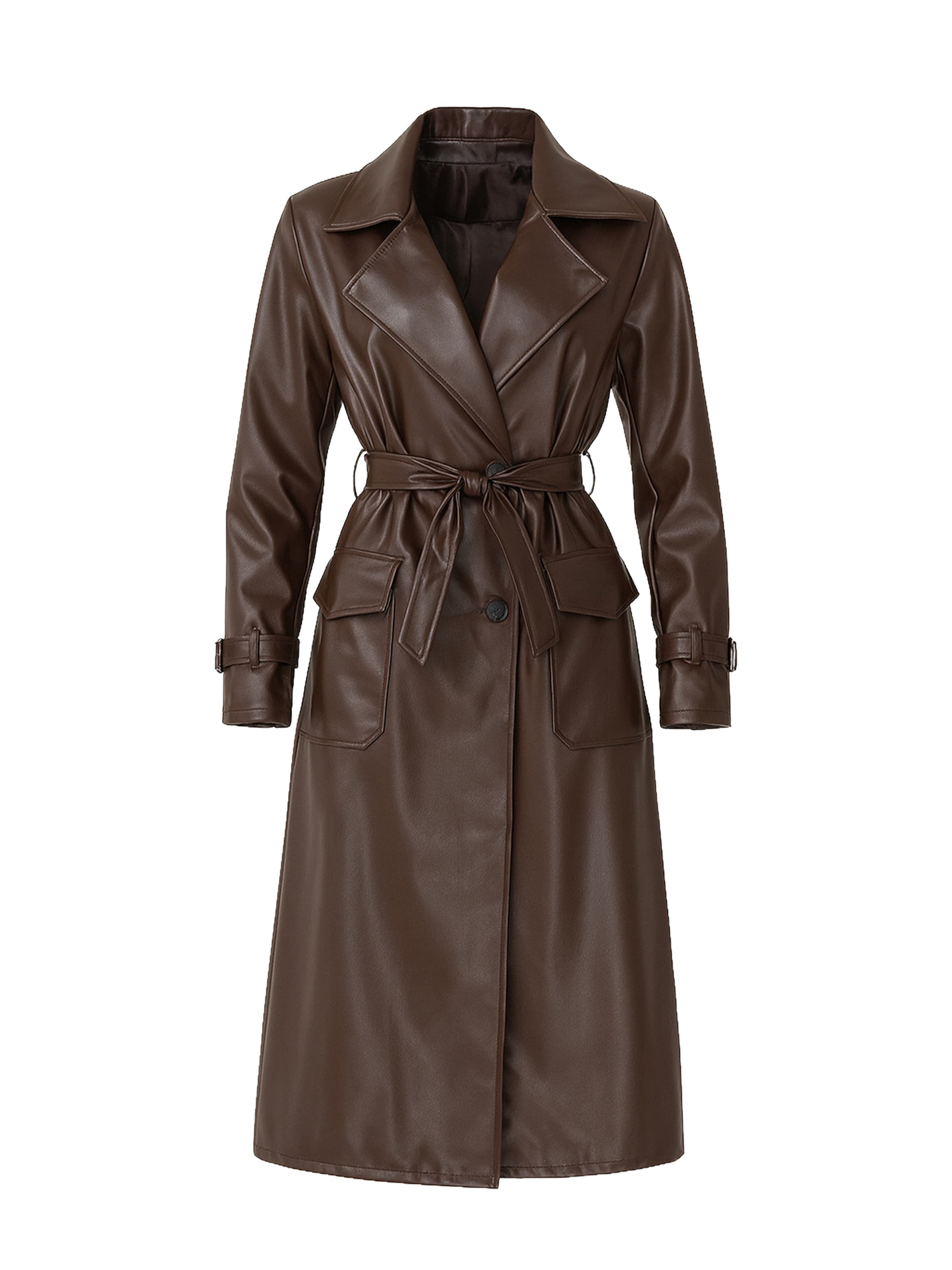 Manteau mi-saison Elara en marron : devant