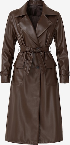 Manteau mi-saison Elara en marron : devant