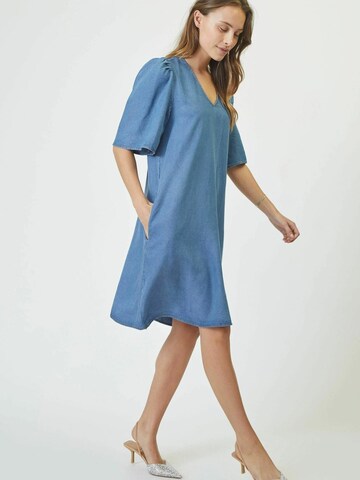 Robe ' Denim' co'couture en bleu