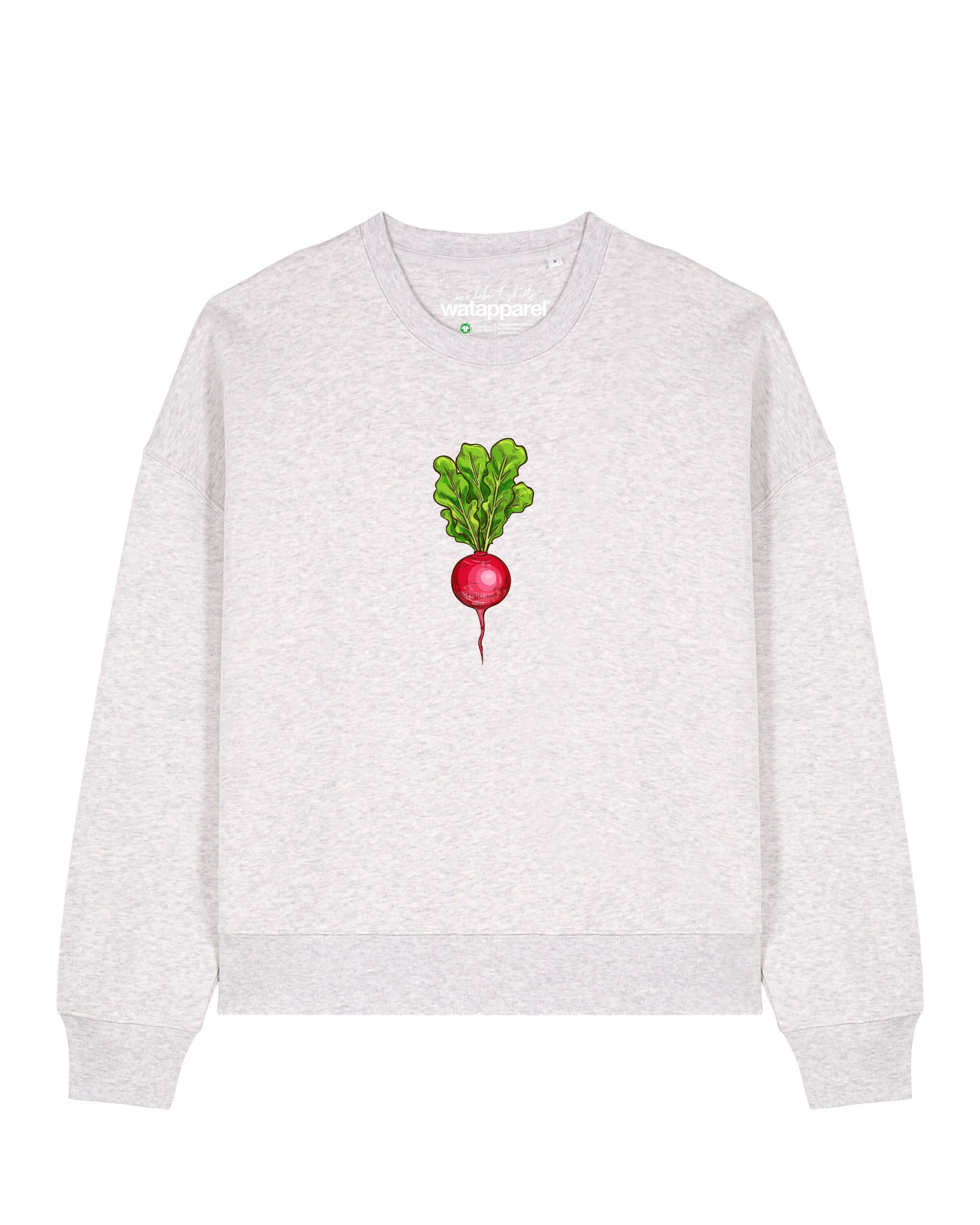 Watapparel Sweatshirt 'Radieschen ' in Grau: Vorderseite