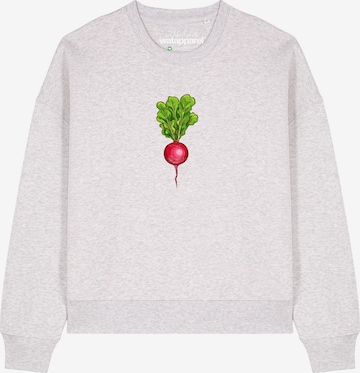 Watapparel Sweatshirt 'Radieschen ' in Grau: Vorderseite