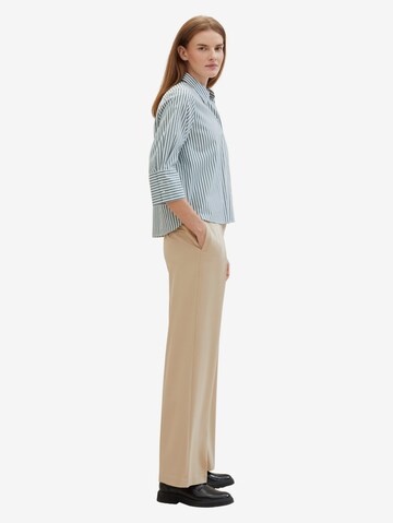 TOM TAILOR Wide leg Veckad byxa 'Lea' i beige