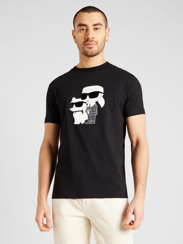 T-Shirt Karl Lagerfeld en noir : devant