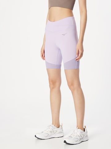 MIZUNO Skinny Workout Pants 'Impulse' in Purple: front