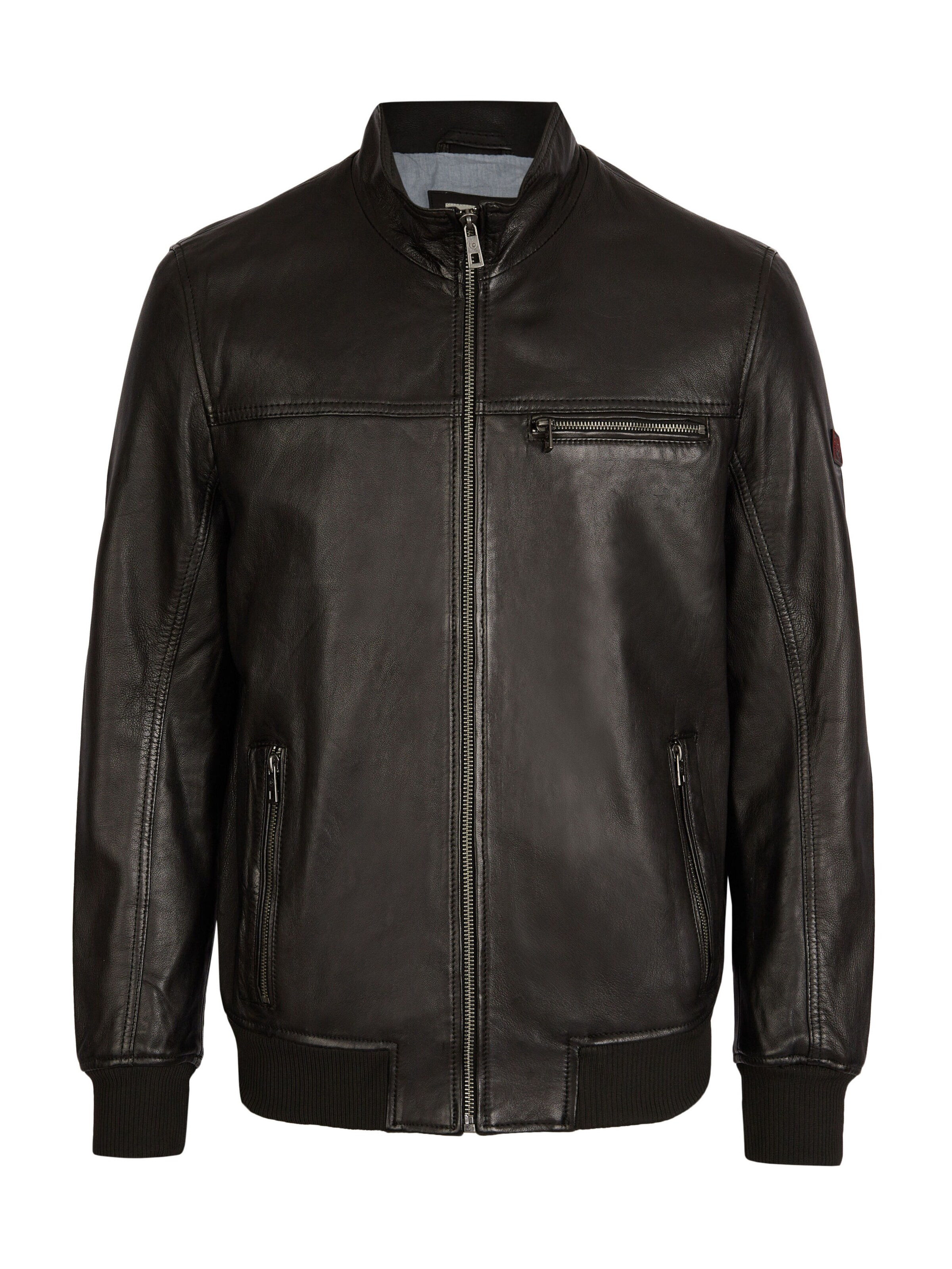 bugatti Lederjacke 'BULeonardo' in Schwarz: Vorderseite