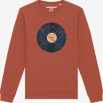 Sweat-shirt ' Broken Vinyl ' Watapparel en marron : devant