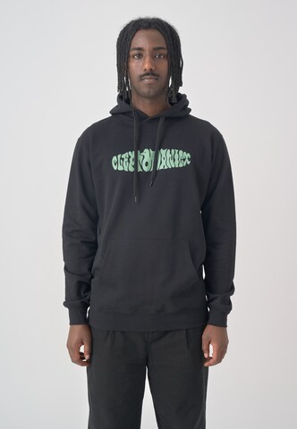 Cleptomanicx Kapuzensweatshirt 'Regular Hooded Omtype' in Schwarz: Vorderseite