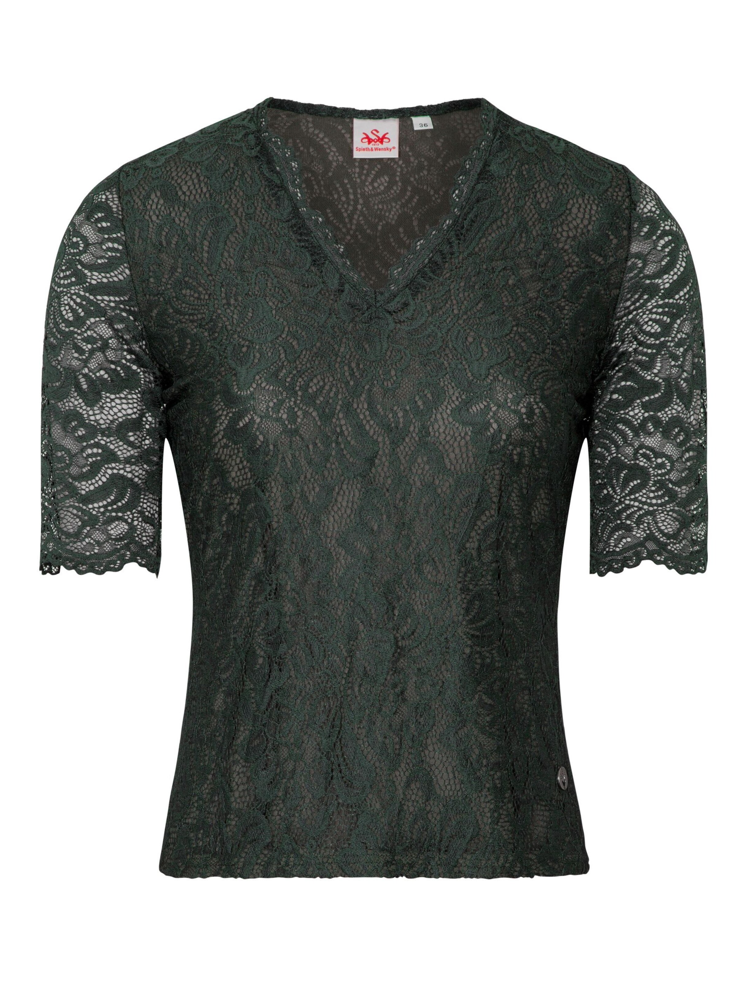 Blouse folklorique 'Arktis' SPIETH & WENSKY en vert : devant