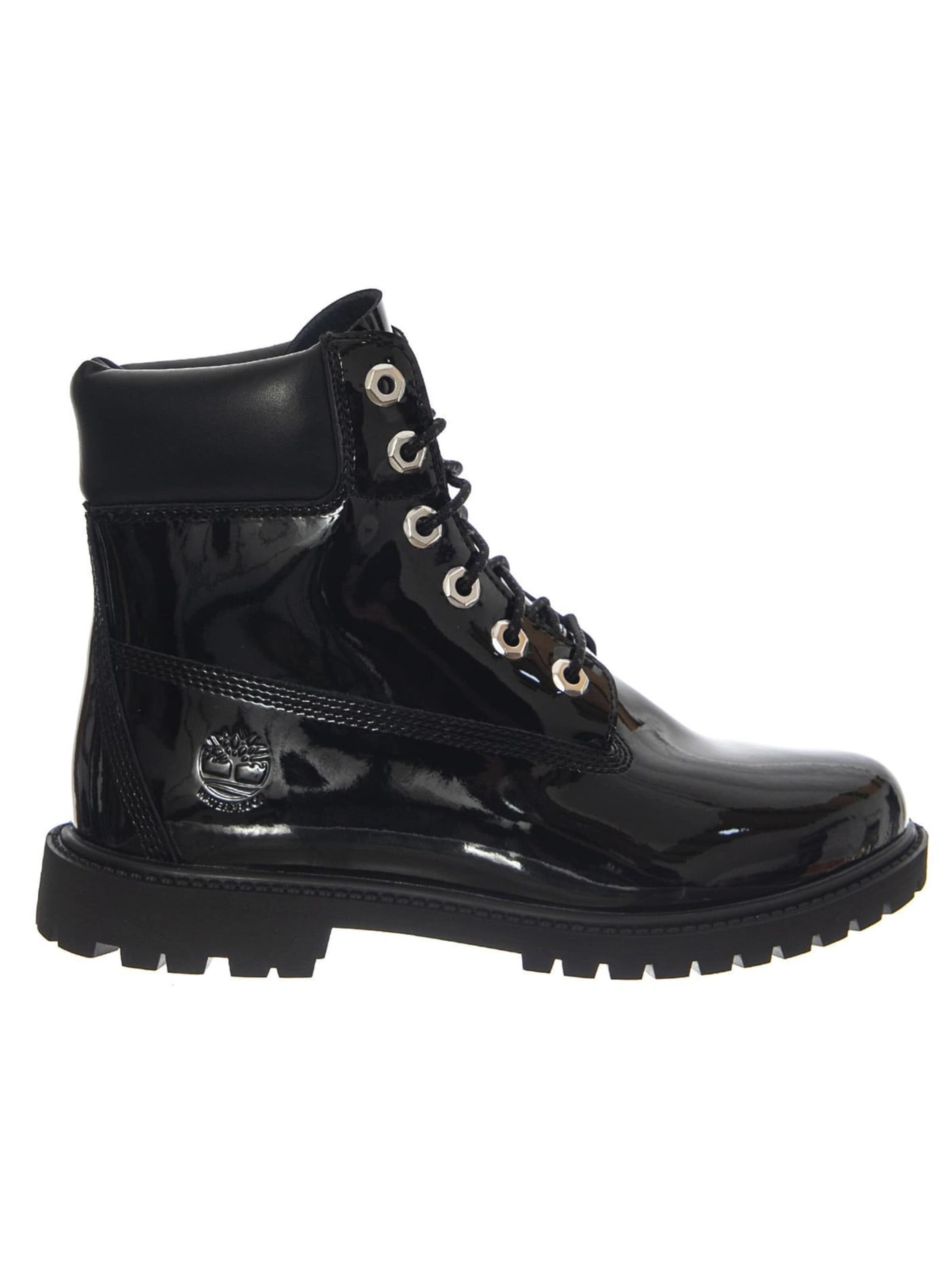 Bottes 'Premium 6 Inch Lace Up Waterproof Boot -- Women's Black Patent Leather' TIMBERLAND en noir