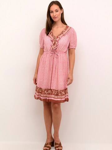 Cream Summer Dress 'Linea' in Pink