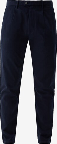 s.Oliver - Tapered Pantalón plisado en azul: frente