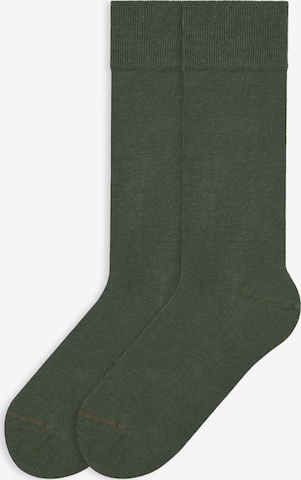 Von Jungfeld Socken 'Herbstfarben' in Grün: Vorderseite
