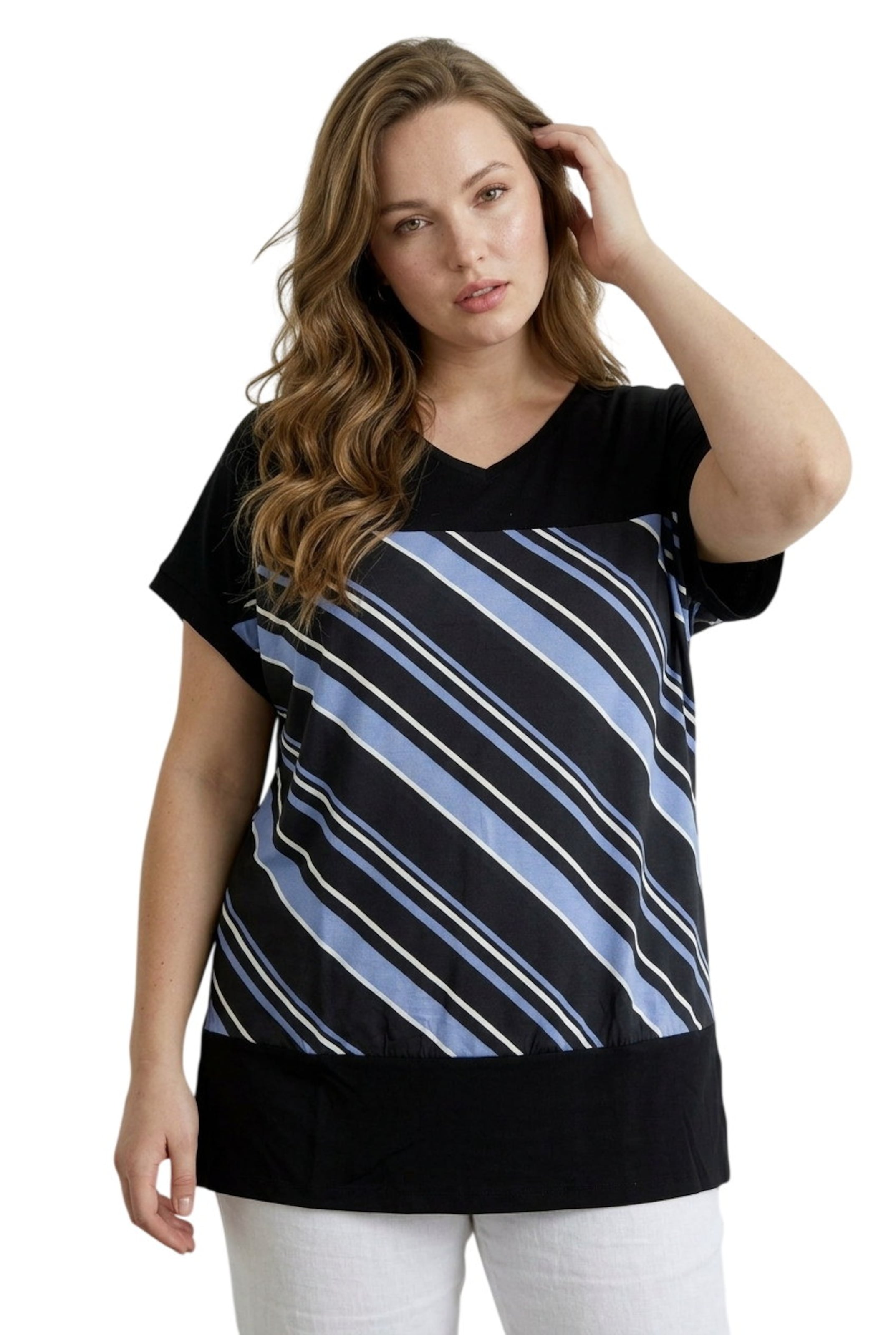 T-shirt Stil Diva en noir : devant