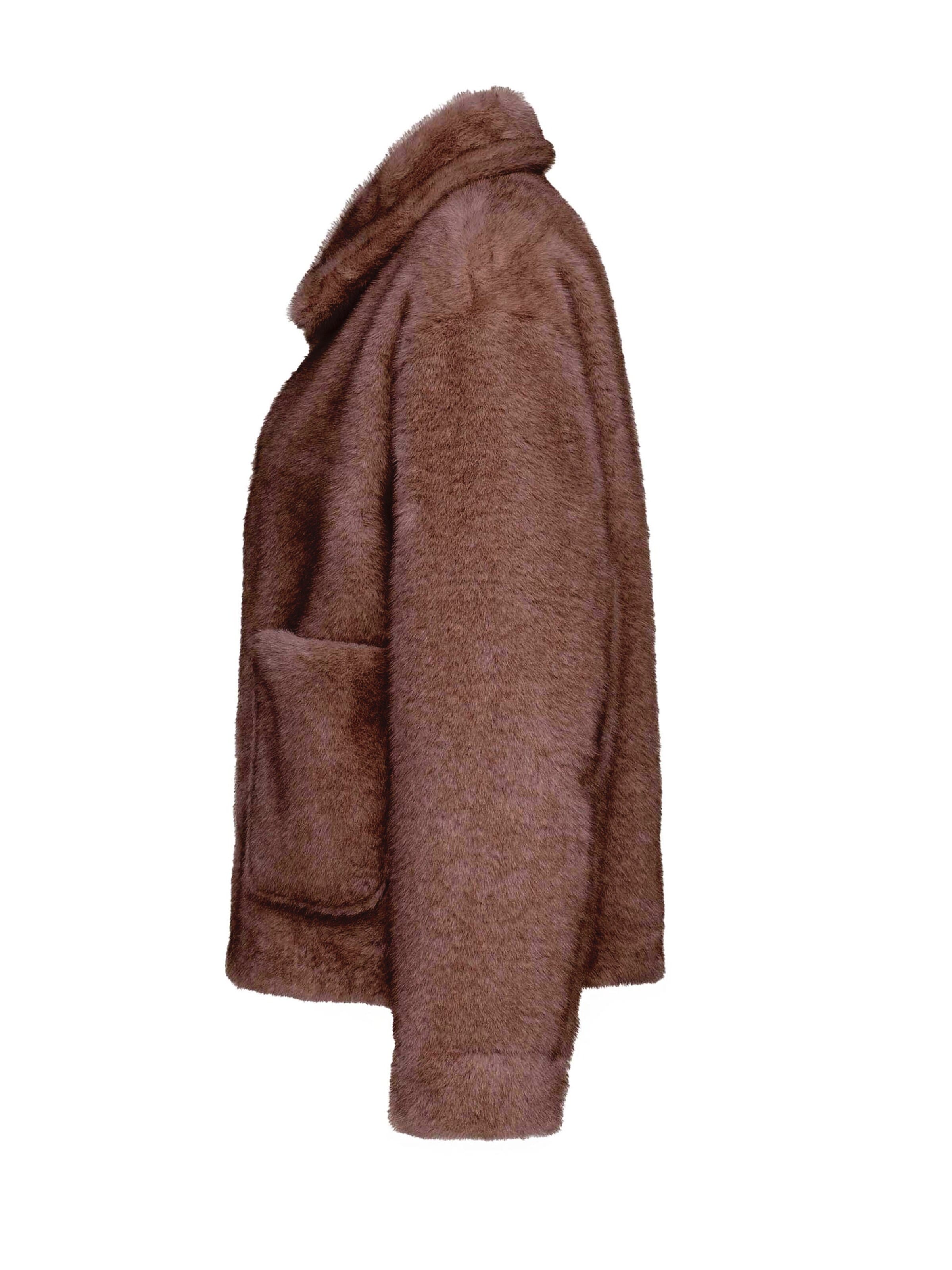 MANISA Between-season jacket 'Kunstpelzjacke' in Brown