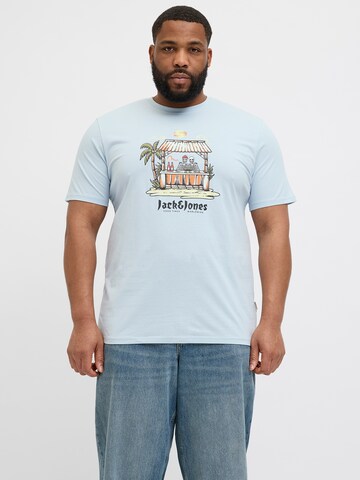 Jack & Jones Plus Bluser & t-shirts 'JORSKULL COAST' i blå: forside