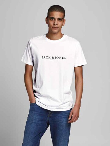 Tricou 'BLABOOSTER' de la JACK & JONES pe alb: față