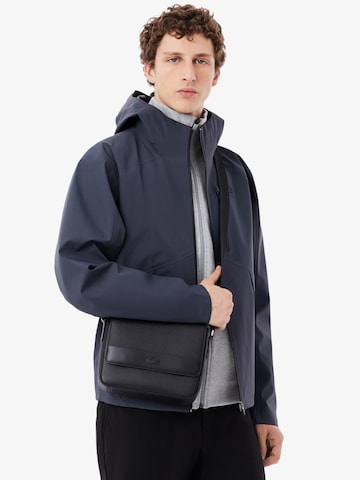 LACOSTE Crossbody bag 'Lacoste Sacoches messenger Chantaco cuir Noir' in Black