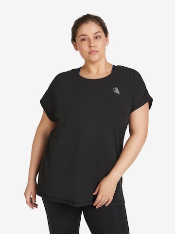 T-shirt fonctionnel 'Abasic' Active by Zizzi en noir : devant