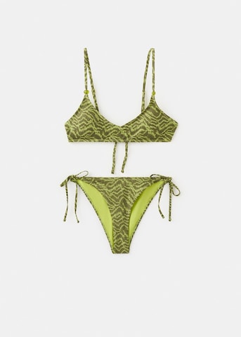 MANGO TEEN Triangle Bikini 'Zebra' in Green