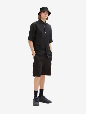 TOM TAILOR DENIM - Comfort Fit Camisa em preto