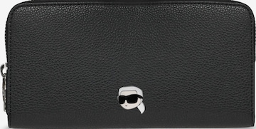 Portamonete 'Ikon Pebble Continental' di Karl Lagerfeld in nero: frontale