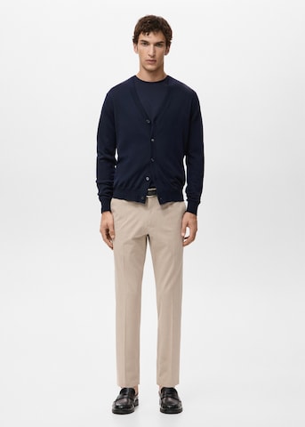 MANGO MAN Slim fit Pleated Pants 'Bologna' in Beige