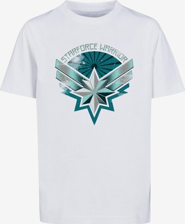 ABSOLUTE CULT Shirt 'Captain Marvel - Starforce Warrior' in White: front