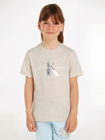 T-Shirt Calvin Klein Jeans en beige : devant