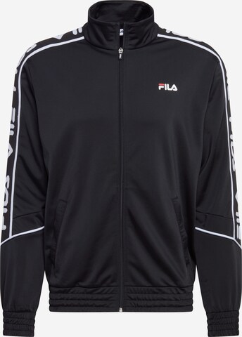 FILA Regular fit Zip-Up Hoodie in Black: front