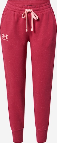 UNDER ARMOUR Workout Pants 'Rival' in Pink: front