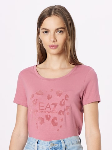 Maglietta di EA7 Emporio Armani in rosa: frontale