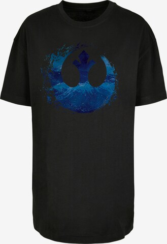 F4NT4STIC Oversized shirt 'Star Wars The Rise Of Skywalker Resistance Symbol Wave' in Zwart: voorkant