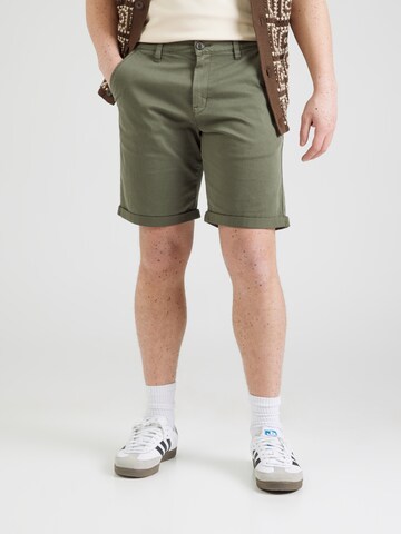 Regular Pantalon chino 'John' QS en vert : devant