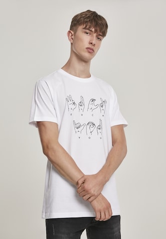 Mister Tee Bluser & t-shirts 'FU Sign Language' i hvid: forside