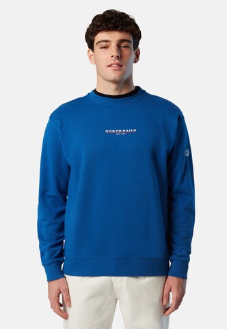 North Sails Sweatshirt mit Brust-Print in Blau: predná strana