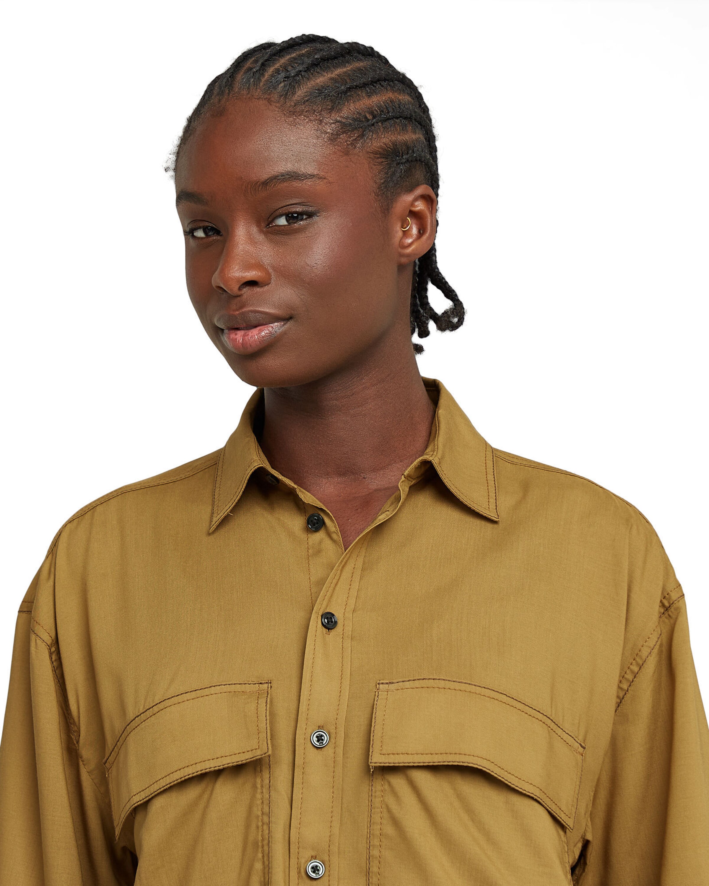 G-STAR Button Up Shirt 'Boxy' in Gelb