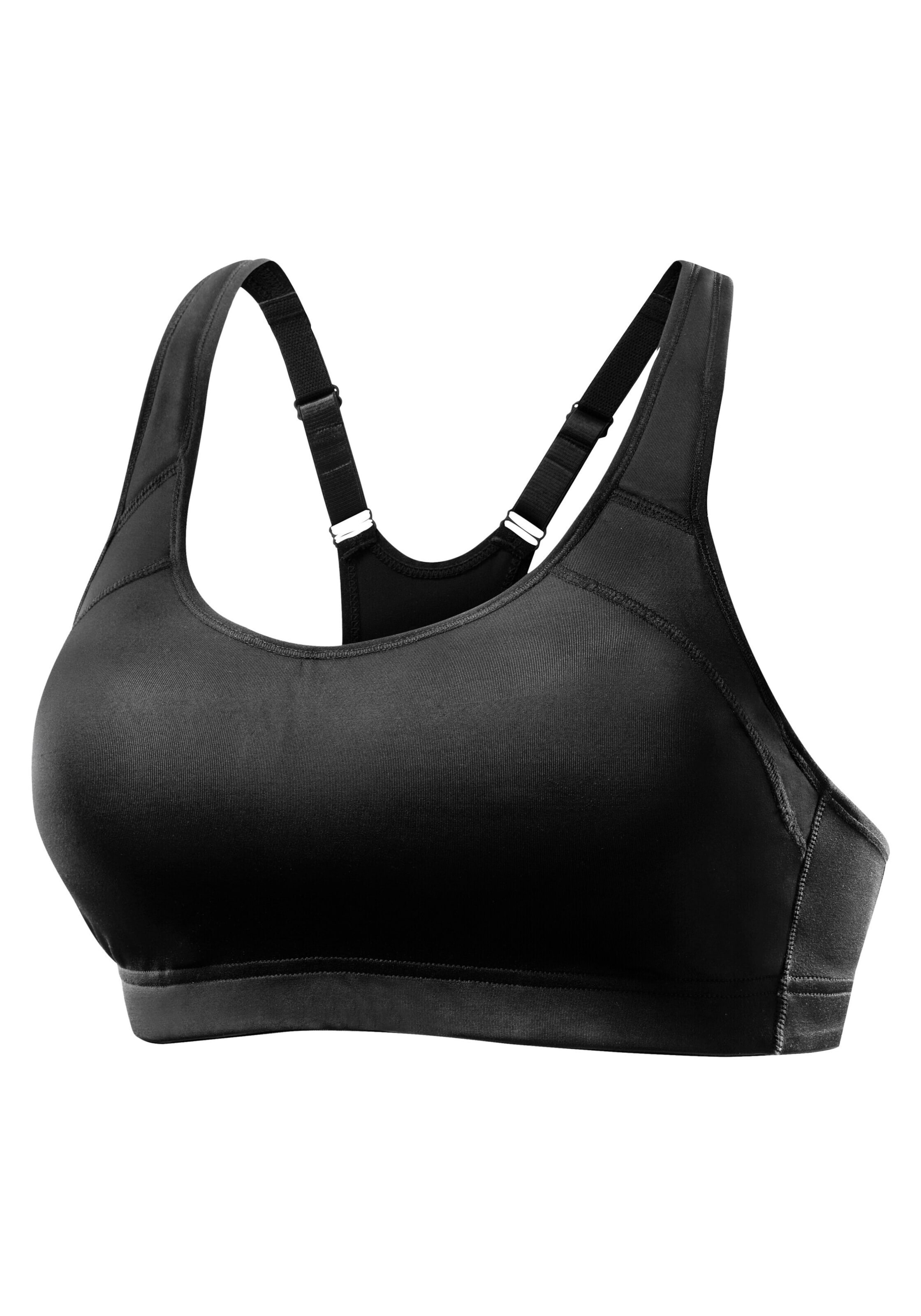 LASCANA ACTIVE - Bustier Sujetador deportivo en negro: frente