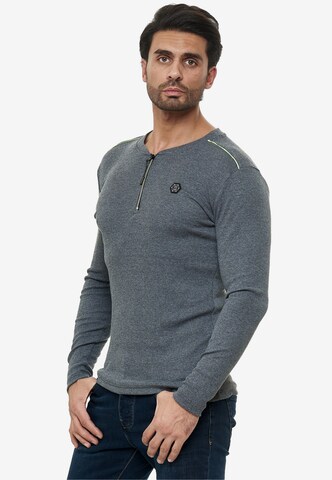 Redbridge Pullover Oceanside Slim Fit mit Reißverschluss in Grau