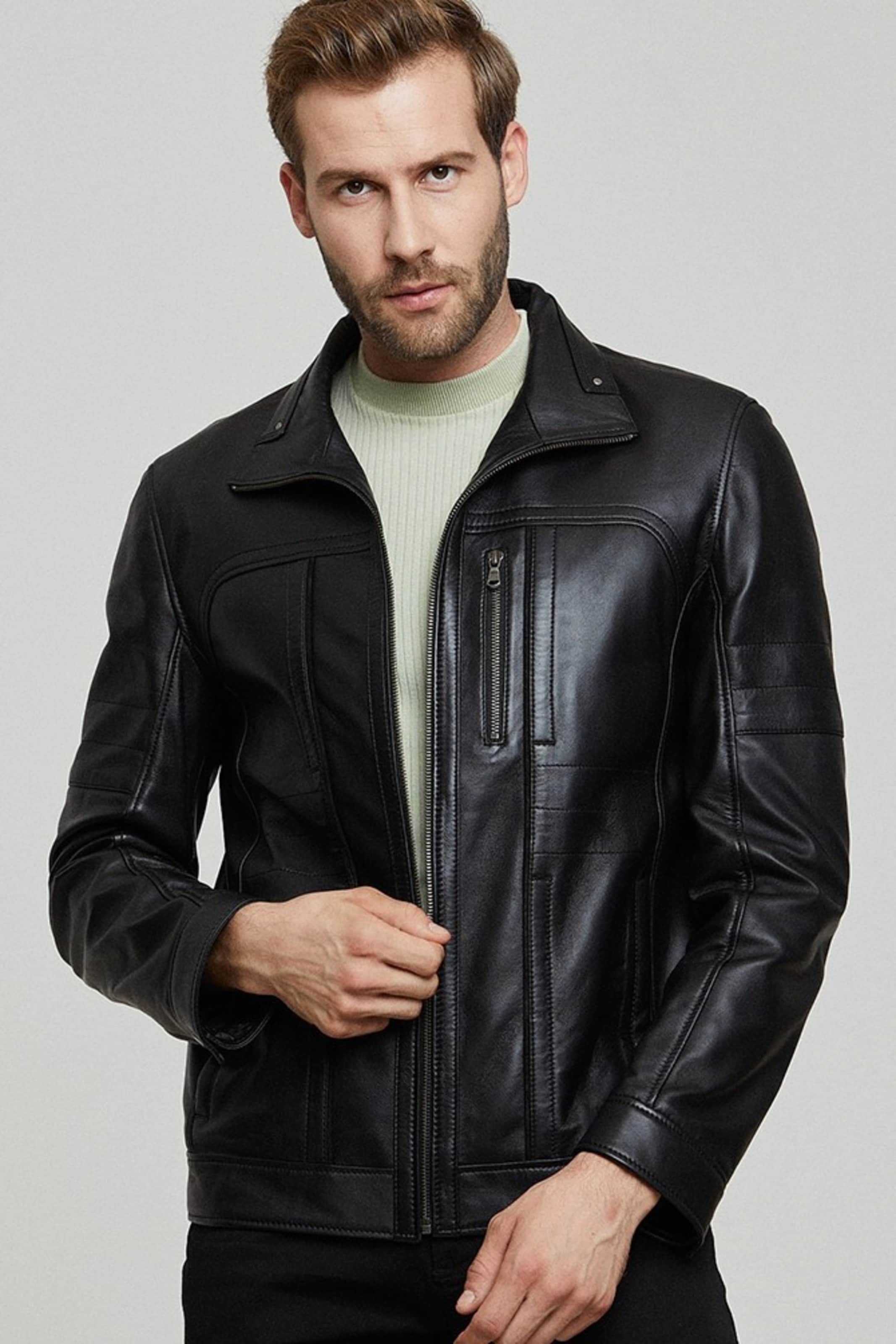 Derimod Between-Season Jacket ' Genuine' in Black | ABOUT YOU