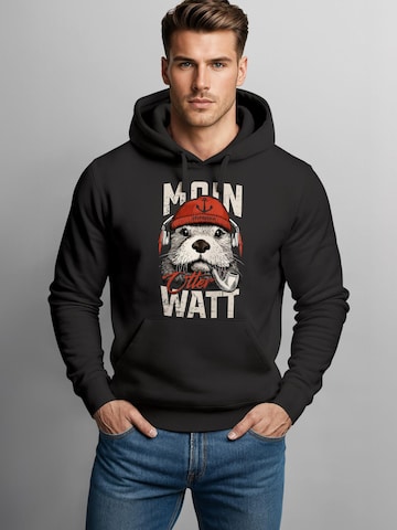 Neverless Sweatshirt 'Moin Otter' in Black