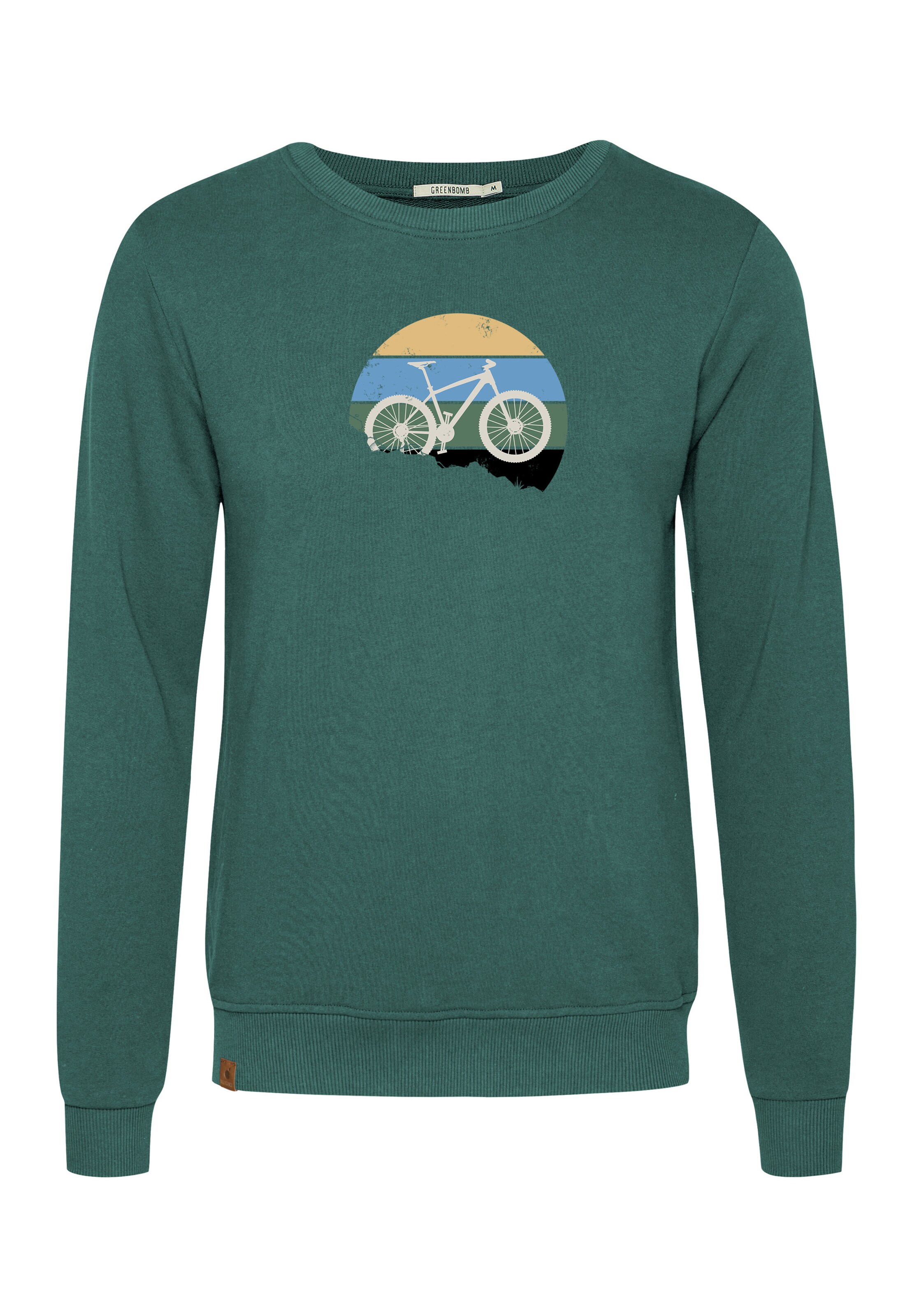 GREENBOMB Sweatshirt 'Bike Downhill' in Grün: Vorderseite