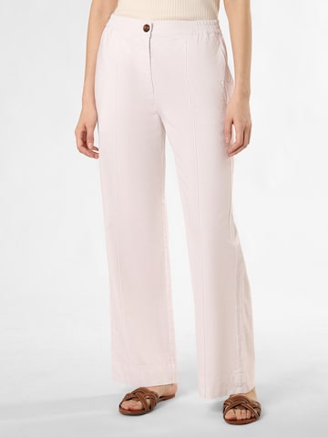 Franco Callegari Wide leg Pleated Pants in White: front