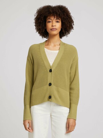 TOM TAILOR Knit Cardigan in Green: front