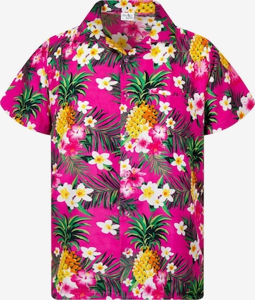 Maglietta 'Pineapple Flowers' di King Kameha in rosa: frontale