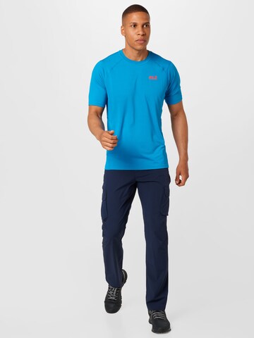 JACK WOLFSKIN Funkcionalna majica | modra barva