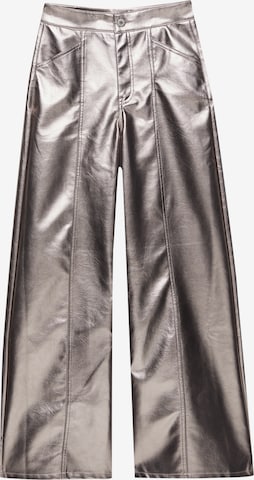 Pull&Bear Zvonové kalhoty Kalhoty – stříbrná: přední strana