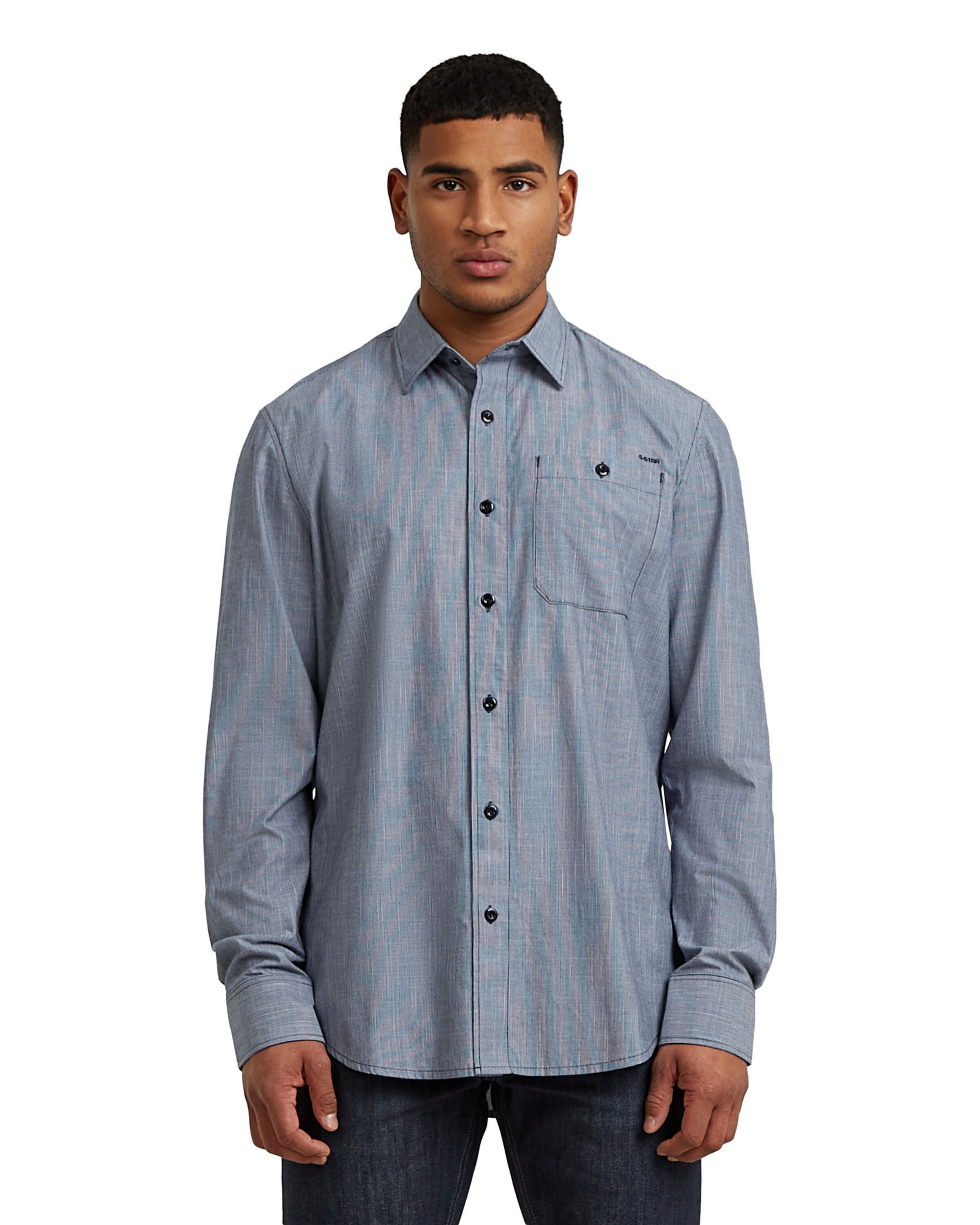 G-STAR Slim fit Overhemd 'Bristum 2.0 Slim Shirt' in Blauw: voorkant
