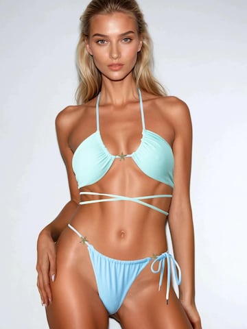 Triangolo Bikini 'Roma Sponge Mini Starfish Reversibile Bikini Set - Celeste/Aquamarina' di Flavia Valentini in blu