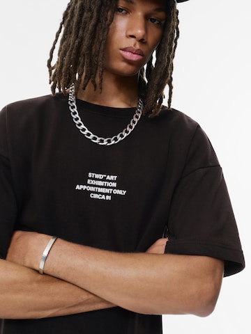 Pull&Bear Tričko 'STWD' – černá